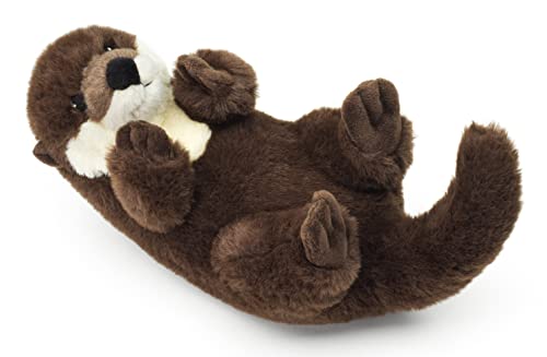 Uni-Toys - Eco-Line - Otter Rückenschwimmer - zu 100% aus recyceltem Material - 26 cm (Länge) - Plüsch-Otter - Plüschtier, Kuscheltier von Uni-Toys
