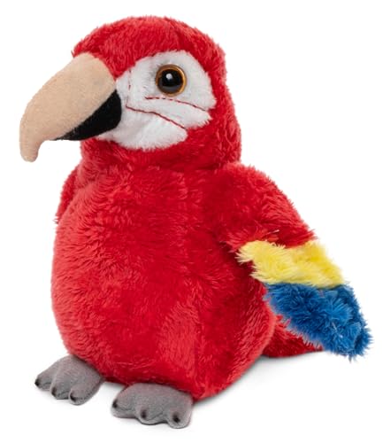 Uni-Toys - Papagei Plushie (rot) - 13 cm (Höhe) - Plüsch-Vogel - Plüschtier, Kuscheltier von Uni-Toys