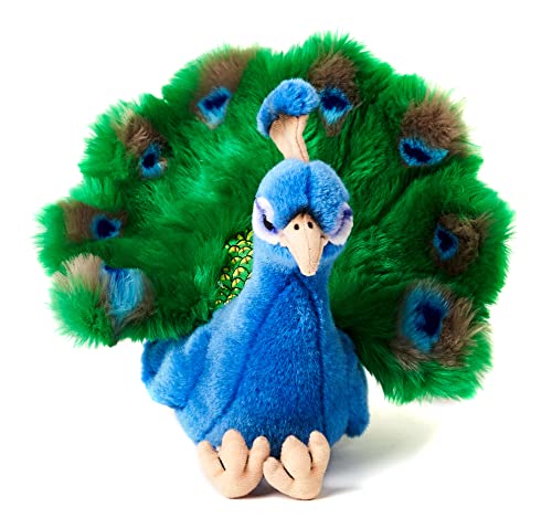 Uni-Toys - Pfau - 19 cm (Höhe) - Plüsch-Vogel - Plüschtier, Kuscheltier von Uni-Toys