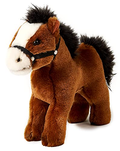 Uni-Toys - Pferd, stehend, braun (ohne Sattel) - 23 cm (Länge) - Plüsch-Pferdchen - Plüschtier, Kuscheltier von Uni-Toys