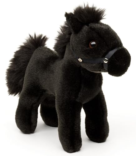 Uni-Toys - Pferd, stehend, schwarz (ohne Sattel) - 23 cm (Länge) - Plüschtier, Kuscheltier von Uni-Toys