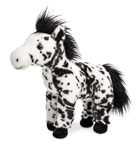 Uni-Toys - Pferd weiß mit schwarzen Flecken, stehend - 28 cm (Höhe) - Plüsch-Pferd, Schimmel, Apfelschimmel - Plüschtier, Kuscheltier von Uni-Toys