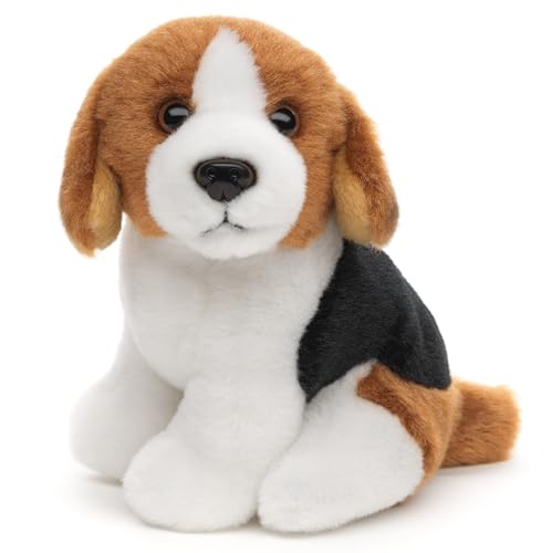 Uni-Toys - Plushie - Beagle, sitzend - 12 cm (Höhe) - Plüsch-Hund - Plüschtier, Kuscheltier von Uni-Toys