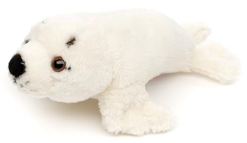 Uni-Toys - Robbe Plushie (weiß) - 19 cm (Länge) - Plüsch-Robbe, Seehund - Plüschtier, Kuscheltier von Uni-Toys