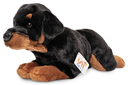 Uni-Toys - Rottweiler, liegend - 39 cm (Länge) - Plüsch-Hund, Haustier - Plüschtier, Kuscheltier von Uni-Toys