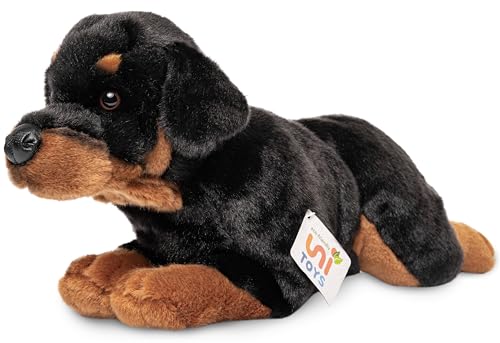 Uni-Toys - Rottweiler, liegend - 39 cm (Länge) - Plüsch-Hund, Haustier - Plüschtier, Kuscheltier von Uni-Toys