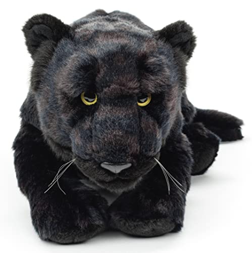Uni-Toys - Schwarzer Panther, liegend - 44 cm (Länge) - Plüsch-Wildtier - Plüschtier, Kuscheltier von Uni-Toys