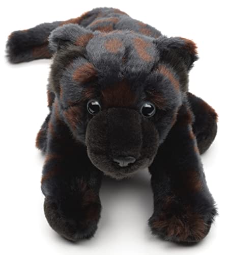 Uni-Toys - Schwarzer Panther, sitzend - 25 cm (Länge) - Plüsch-Wildtier - Plüschtier, Kuscheltier, Schwarz von Uni-Toys