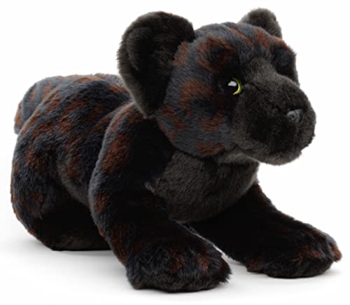 Uni-Toys - Schwarzer Panther, sitzend - 31 cm (Länge) - Plüsch-Wildtier - Plüschtier, Kuscheltier von Uni-Toys