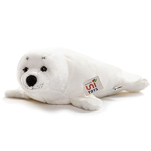 Uni-Toys – Seehund weiß - 46 cm (Länge) - Plüsch-Robbe - Plüschtier, Kuscheltier von Uni-Toys