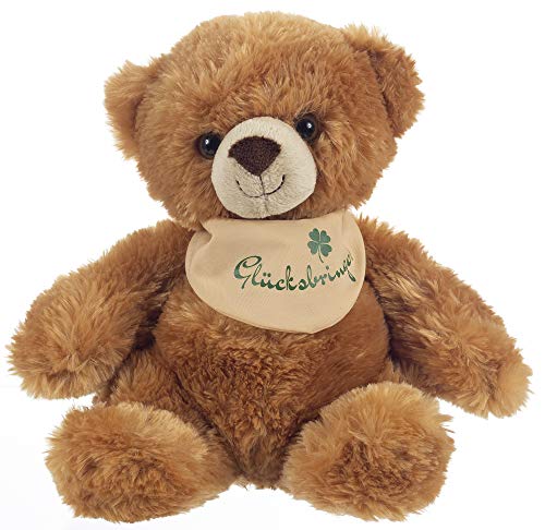 Uni-Toys - Teddybär mit Halstuch Glücksbringer - 25 cm (Höhe) - Plüsch-Bär, Teddy - Plüschtier, Kuscheltier von Uni-Toys
