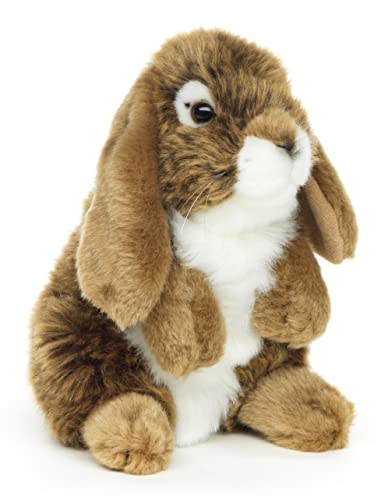 Uni-Toys - Widderkaninchen, stehend (braun) - 18 cm (Höhe) - Plüsch-Hase, Kaninchen - Plüschtier, Kuscheltier von Uni-Toys