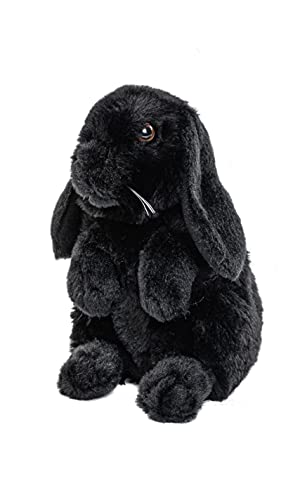 Uni-Toys - Widderkaninchen schwarz - 19 cm (Höhe) - Plüsch-Hase, Kaninchen - Plüschtier, Kuscheltier von Uni-Toys