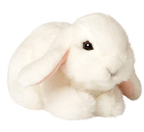 Uni-Toys - Widderkaninchen, liegend (weiß) - 18 cm (Länge) - Plüsch-Hase, Kaninchen - Plüschtier, Kuscheltier von Uni-Toys