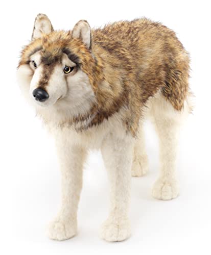 Uni-Toys - Wolf, stehend - 94 cm (Länge) - Plüsch-Wolf, Lupus - Plüschtier, Kuscheltier von Uni-Toys