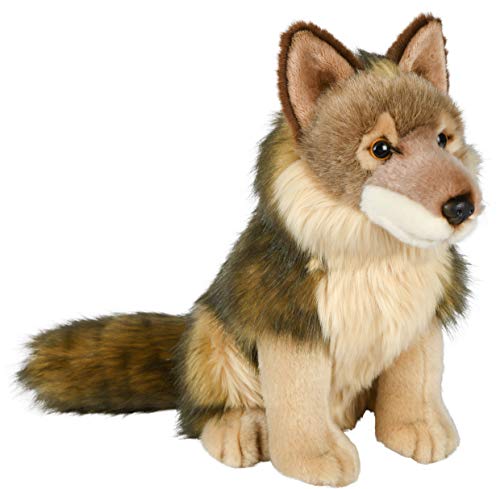 Uni-Toys - Wolf, sitzend - 25 cm (Höhe) - Plüsch-Wolf, Lupus - Plüschtier, Kuscheltier von Uni-Toys