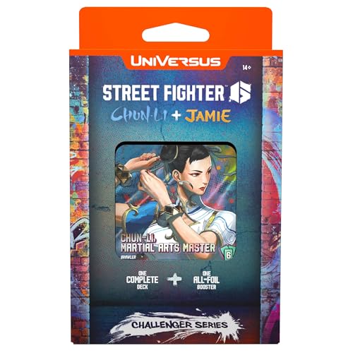 UniVersus: Street Fighter 6: Challenger Series - Chun-Li & Jamie - Deck-Baukartenspiel, spielfertiges Charakterdeck, 6 Folien-Alt-Kunstverstärkungskarten UniVersus: Street Fighter 6: Challenger Series - Chun-Li & Jamie - Deck-Baukartenspiel, spielfertiges Charakterdeck, 6 Folien-Alt-Kunstverstärkungskarten von UniVersus