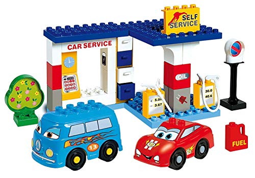 Unico 8565-0000 Cars for Kids-Tankstelle 43 Stück 8565 von Unico