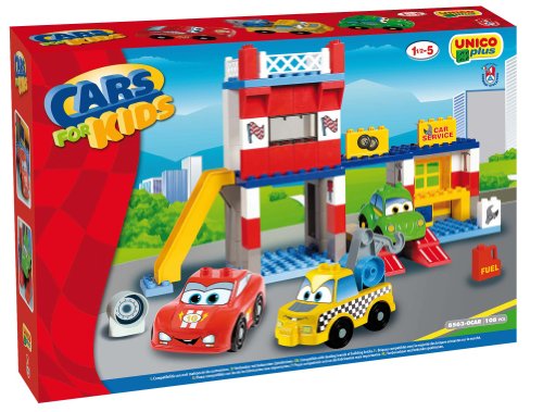 Unico Einzigartige Konstruktion Cars for Kids-Garage Service 108 Stück 8563 von Unico