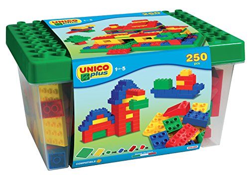 Unico Plus 8525 – Box mit Bausteinen, 18 Monate - 5 Anni (250 Teile) von Unico