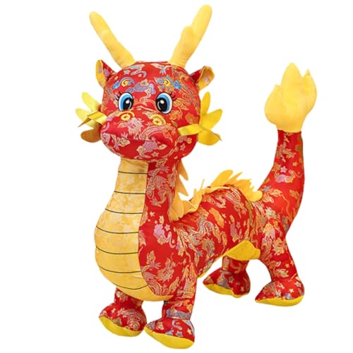 Chinesische Drachenplüschspielzeug, rot 8 -Zoll -Weichdrachen gefülltes Tierplüschspielzeug, Plüschdrache für Kinder, chinesische Zodiac Dragon -Puppen, Plüschspielzeug, chinesische Drachen -Maskott von Unicoco
