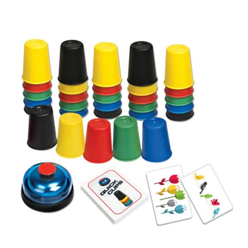Unicoco Speed Stacking Cups Set, 30 Stapelbecher und 1 Bell Quick Cups -Spiel, Stapelbecher mit 24 Herausforderungen Karten-, Farb- und Formpassungsspiel für frühe Bildungswerkzeuge von Unicoco