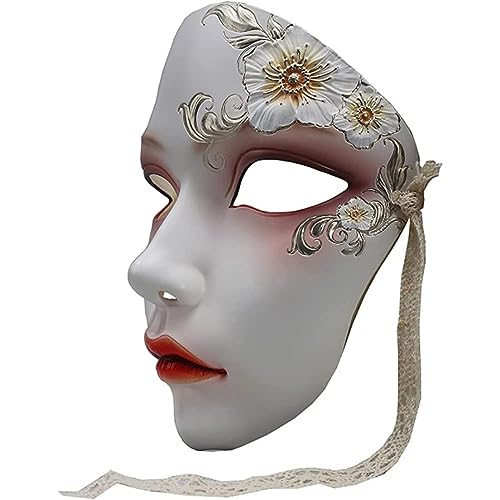 Unicoco Vollgesichtsmasken, Frauen Maskerade-Masken, handbemalte Kunstmaske, Cosplay-Maskerade-Maske, Kostümhandwerksmaske für Halloween-Party von Unicoco