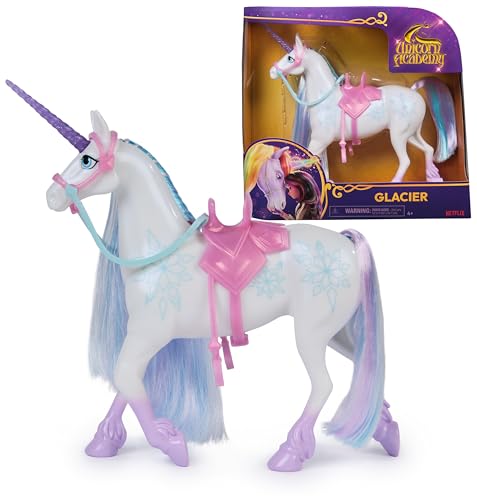 Unicorn Academy Einhorn Glacier – ca. 28 cm großes Einhorn von Layla zur beliebten Netflix-Serie, 2 Reitzubehörteilen und abnehmbarem Zaumzeug für realistisches Rollenspiel, ab 4 Jahren Unicorn Academy Einhorn Glacier – ca. 28 cm großes Einhorn von Layla zur beliebten Netflix-Serie, 2 Reitzubehörteilen und abnehmbarem Zaumzeug für realistisches Rollenspiel, ab 4 Jahren von Unicorn Academy