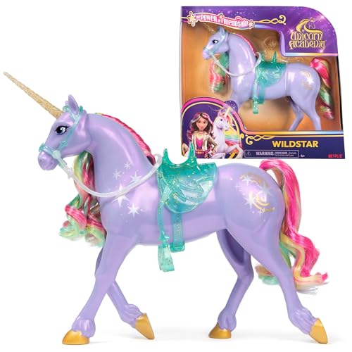 Unicorn Academy Einhorn Wildstar - 28 cm groß, Original-Einhorn von Sophia zur Netflix-Serie, mit echter Mähne und Schweif, abnehmbarem Zaumzeug und Sattel sowie Bürste, für Kinder ab 4 Jahren Unicorn Academy Einhorn Wildstar - 28 cm groß, Original-Einhorn von Sophia zur Netflix-Serie, mit echter Mähne und Schweif, abnehmbarem Zaumzeug und Sattel sowie Bürste, für Kinder ab 4 Jahren von Unicorn Academy