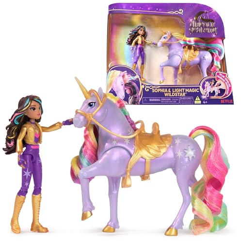 Unicorn Academy Licht-Magie Wildstar und Sophia - ca. 12 cm große Originalfiguren zur beliebten Netflix-Serie, Einhorn Wildstar mit magischem Regenbogenlicht, für Kinder ab 4 Jahren Unicorn Academy Licht-Magie Wildstar und Sophia - ca. 12 cm große Originalfiguren zur beliebten Netflix-Serie, Einhorn Wildstar mit magischem Regenbogenlicht, für Kinder ab 4 Jahren von Unicorn Academy