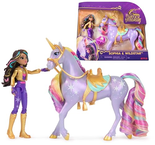 Unicorn Academy Sophia und Einhorn Wildstar Set - ca. 12 cm große Originalfiguren zur beliebten Netflix Serie mit zwei Accessoires und Haarbürste für fantasievolles Rollenspiel, für Kinder ab 4 Jahren Unicorn Academy Sophia und Einhorn Wildstar Set - ca. 12 cm große Originalfiguren zur beliebten Netflix Serie mit zwei Accessoires und Haarbürste für fantasievolles Rollenspiel, für Kinder ab 4 Jahren von Unicorn Academy
