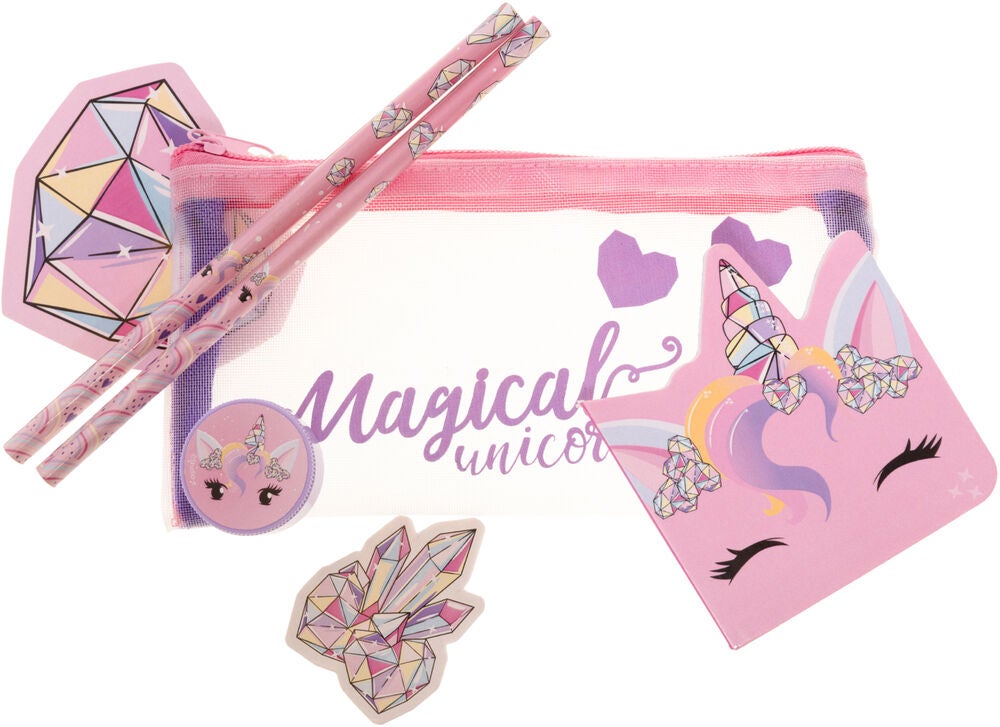 Unicorn Gems Federmäppchen mit Schreibset, Rosa Unicorn Gems Federmäppchen mit Schreibset, Rosa von Unicorn Gems