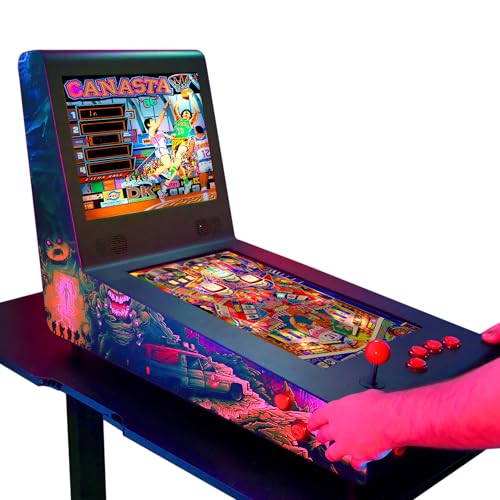 Pinball Virtual, Playfield 54,6 cm (17 Zoll), Backglass 43,2 cm, Ryzen 5500U, 16 GB, 512 GB SSD, GPU ATI RX580, 8 GB RAM, inklusive 1000 PinballX Visual Boards und mehr als 1000 Arcade-CoinOPS-Spiele, von Unicview