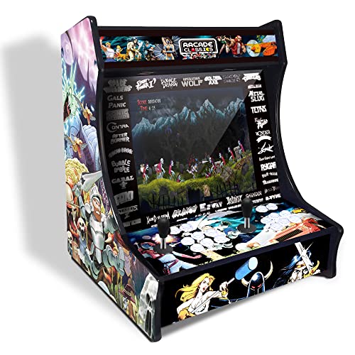 Unicview Bartop Arcade-Station mit 9.800 Spielen, Joysticks, 6 Spieltasten, DX 2 Plus-Karte, Spielmöglichkeit für bis zu 4 Spieler, 19-Zoll-Ghost-Display von Unicview