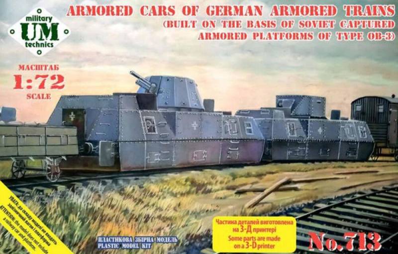 Armored platforms (Soviet trophies) of German armored trains von Unimodels