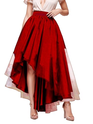 UniqKaliber Asymmetrischer Tüllrock, Hochzeit, Party, Abschlussball, Cocktail, Netzstoff, langer Tüllrock für Party UniqKaliber Asymmetrischer Tüllrock, Hochzeit, Party, Abschlussball, Cocktail, Netzstoff, langer Tüllrock für Party von UniqKaliber