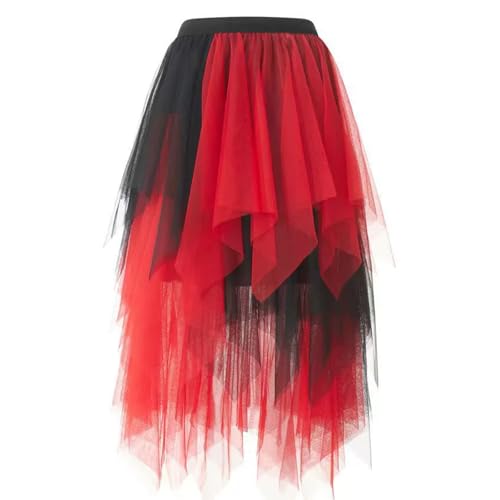 UniqKaliber Asymmetrischer Tüllrock für Damen, elastische Taille, Tutu, mehrlagig, Midi-Länge, Röcke für Kostümparty UniqKaliber Asymmetrischer Tüllrock für Damen, elastische Taille, Tutu, mehrlagig, Midi-Länge, Röcke für Kostümparty von UniqKaliber