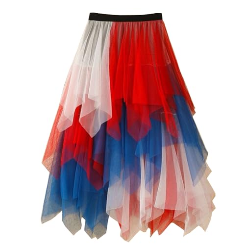 UniqKaliber Asymmetrischer Tüllrock für Damen, elastische Taille, Tutu, mehrlagig, Midi-Länge, Röcke für Kostümparty UniqKaliber Asymmetrischer Tüllrock für Damen, elastische Taille, Tutu, mehrlagig, Midi-Länge, Röcke für Kostümparty von UniqKaliber