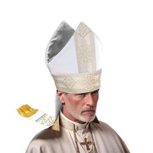 UniqKaliber Bischofshut, päpstliche Mitre, Klerus, Kostüm, Requisite, Kopfbedeckung für Halloween, Cosplay-Party UniqKaliber Bischofshut, päpstliche Mitre, Klerus, Kostüm, Requisite, Kopfbedeckung für Halloween, Cosplay-Party von UniqKaliber