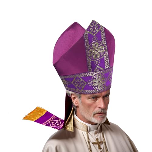UniqKaliber Bischofshut, päpstliche Mitre, Klerus, Kostüm, Requisite, Kopfbedeckung für Halloween, Cosplay-Party UniqKaliber Bischofshut, päpstliche Mitre, Klerus, Kostüm, Requisite, Kopfbedeckung für Halloween, Cosplay-Party von UniqKaliber