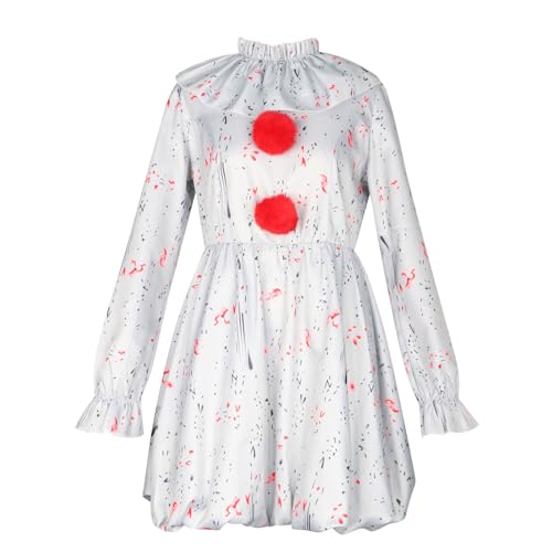 UniqKaliber Clown-Kostüm, Kleid für Damen, Halloween, gruseliger Film, Cosplay, Erwachsenen-Outfits UniqKaliber Clown-Kostüm, Kleid für Damen, Halloween, gruseliger Film, Cosplay, Erwachsenen-Outfits von UniqKaliber