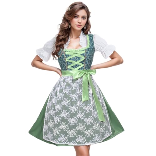 UniqKaliber Damen Deutsches Dirndl Kleid Set Oktoberfest Karneval Kostüm mit Spitzenschürze Deutsches Kleid UniqKaliber Damen Deutsches Dirndl Kleid Set Oktoberfest Karneval Kostüm mit Spitzenschürze Deutsches Kleid von UniqKaliber