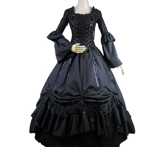 UniqKaliber Damen Gothic Viktorianisches Kleid aus dem 18. Jahrhundert Rokoko Ballkleid Vintage Kolonial Schnürkorsett Kleid für Mottoparty Cosplay UniqKaliber Damen Gothic Viktorianisches Kleid aus dem 18. Jahrhundert Rokoko Ballkleid Vintage Kolonial Schnürkorsett Kleid für Mottoparty Cosplay von UniqKaliber