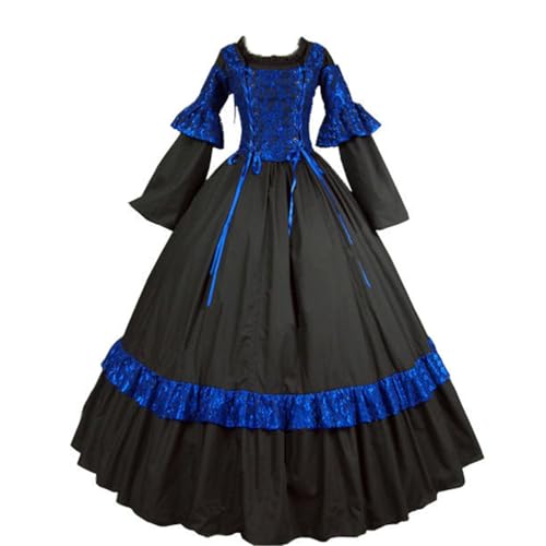 UniqKaliber Damen Gothic Viktorianisches Kleid aus dem 18. Jahrhundert Rokoko Ballkleid Vintage Kolonial Schnürkorsett Kleid für Mottoparty Cosplay UniqKaliber Damen Gothic Viktorianisches Kleid aus dem 18. Jahrhundert Rokoko Ballkleid Vintage Kolonial Schnürkorsett Kleid für Mottoparty Cosplay von UniqKaliber