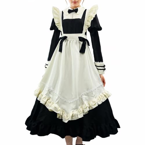 UniqKaliber Dienstmädchenkleid für Frauen, Uniform, Rollenspiel, französische Dienstmädchen, Lolita, Outfits, Schürze für Halloween, Cosplay UniqKaliber Dienstmädchenkleid für Frauen, Uniform, Rollenspiel, französische Dienstmädchen, Lolita, Outfits, Schürze für Halloween, Cosplay von UniqKaliber