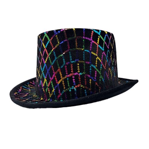 UniqKaliber Glänzender Zylinder für Herren und Damen, Kostüm, Pailletten-Zauberer, viktorianischer Hut, Magier, Halloween, Zylinderhüte UniqKaliber Glänzender Zylinder für Herren und Damen, Kostüm, Pailletten-Zauberer, viktorianischer Hut, Magier, Halloween, Zylinderhüte von UniqKaliber