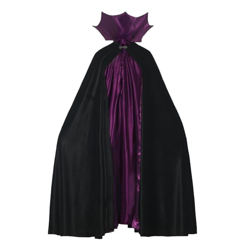 UniqKaliber Gothic Mittelalter Umhang Vampir Hexe Umhang mit Kragen Renaissance Halloween Kostüm von UniqKaliber