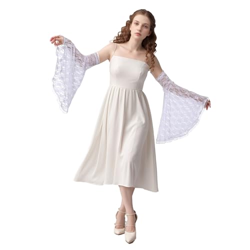 UniqKaliber Gothic-Spitzenärmel, Hexenhandschuhe, viktorianische Spitze, Armärmel, Vampir-Accessoire für Hochzeit, Party, Renaissance-Kostüm von UniqKaliber
