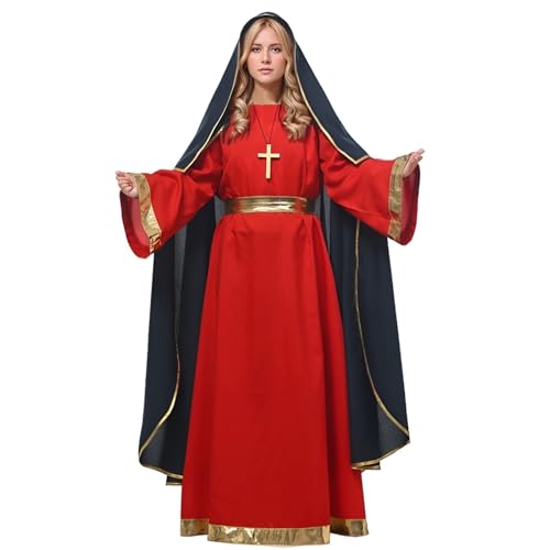 UniqKaliber Heiligenschein Jungfrau Maria Kostüm für Damen Erwachsene Krippe Weihnachtskostüme Anzug Biblisches Kostüm UniqKaliber Heiligenschein Jungfrau Maria Kostüm für Damen Erwachsene Krippe Weihnachtskostüme Anzug Biblisches Kostüm von UniqKaliber