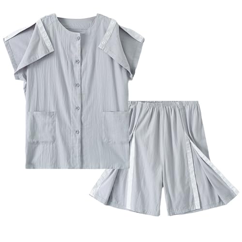 UniqKaliber Herren-Hemd, Hose, Set mit Druckknopfverschluss, Schulter-OP-Hemd, anpassungsfähige Kleidung UniqKaliber Herren-Hemd, Hose, Set mit Druckknopfverschluss, Schulter-OP-Hemd, anpassungsfähige Kleidung von UniqKaliber